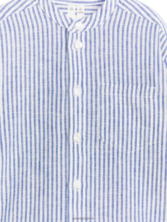 ARKET kleding 0DXJP1484 blauw/streep henley linnen overhemd kinderen