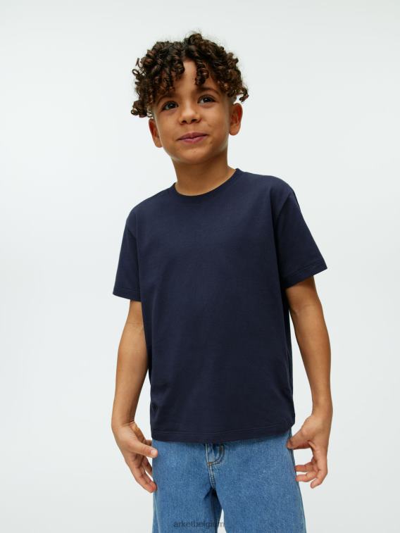 ARKET kleding 0DXJP1493 donkerblauw T-shirt met ronde hals kinderen