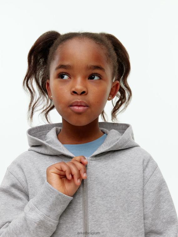 ARKET kleding 0DXJP1494 lichtgrijs hoodie met rits kinderen