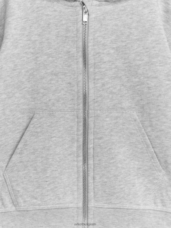 ARKET kleding 0DXJP1494 lichtgrijs hoodie met rits kinderen