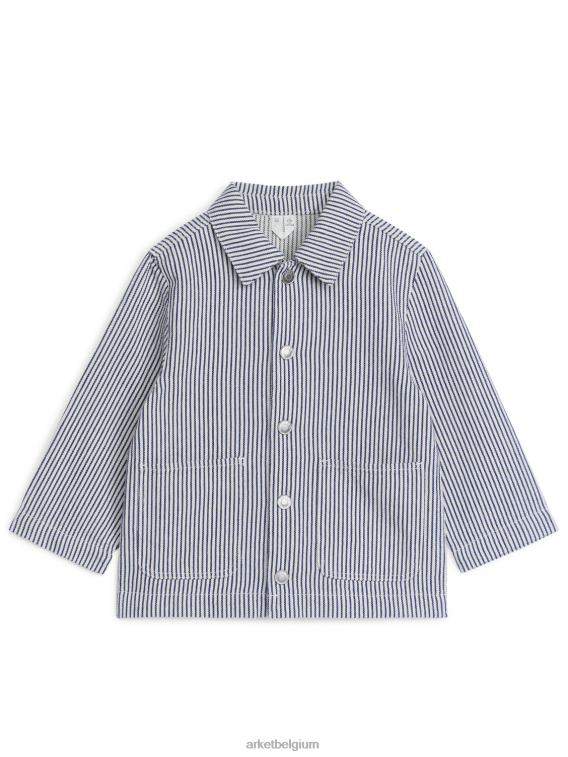 ARKET kleding 0DXJP1500 blauw Wit Overshirt van keperstof kinderen