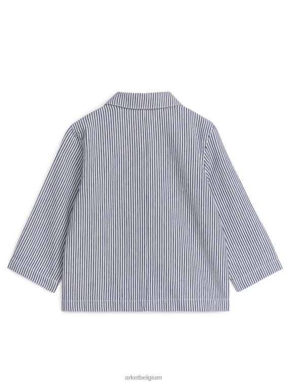 ARKET kleding 0DXJP1500 blauw Wit Overshirt van keperstof kinderen