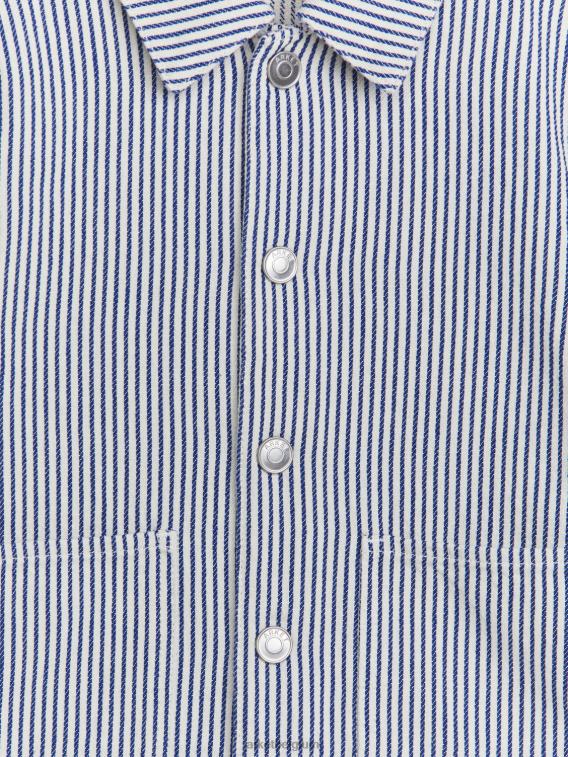 ARKET kleding 0DXJP1500 blauw Wit Overshirt van keperstof kinderen