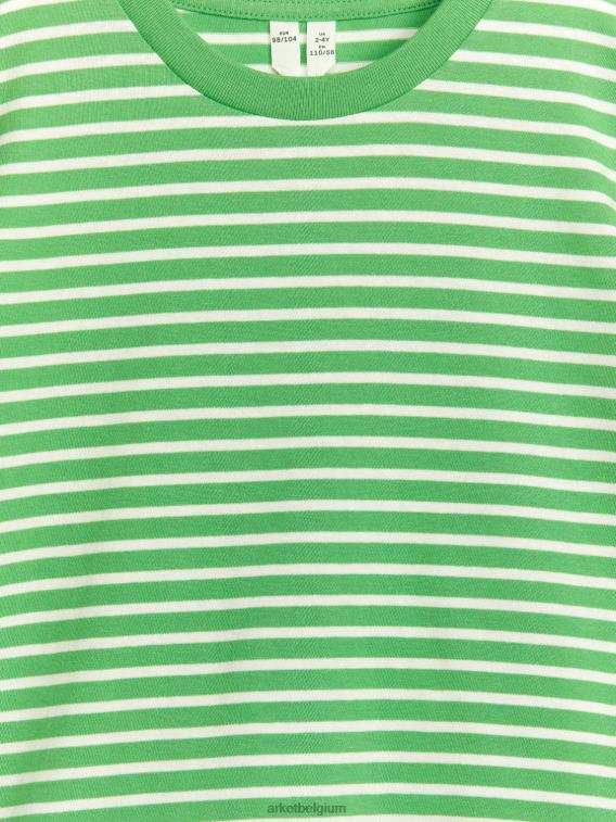 ARKET kleding 0DXJP1501 groen Wit gestreept t-shirt kinderen