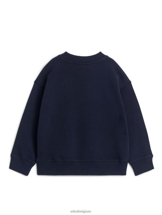 ARKET kleding 0DXJP1503 blauw groen geborduurd sweatshirt kinderen