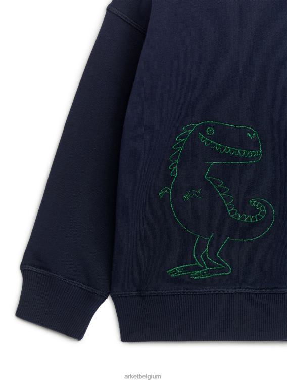 ARKET kleding 0DXJP1503 blauw groen geborduurd sweatshirt kinderen