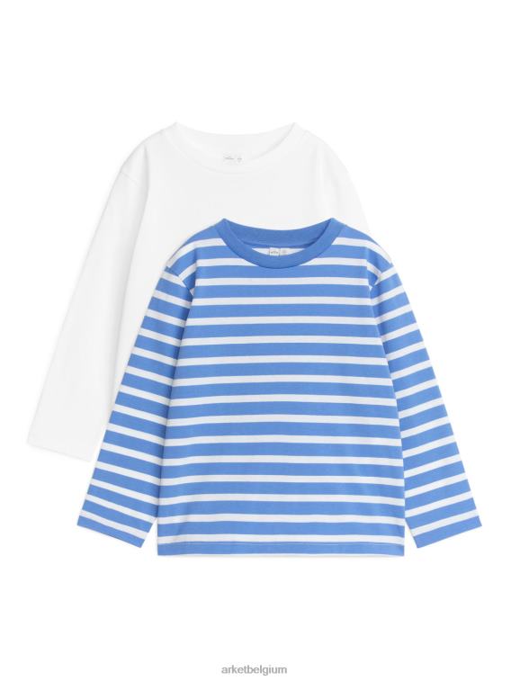ARKET kleding 0DXJP1504 wit Blauw T-shirt met lange mouwen, set van 2 kinderen