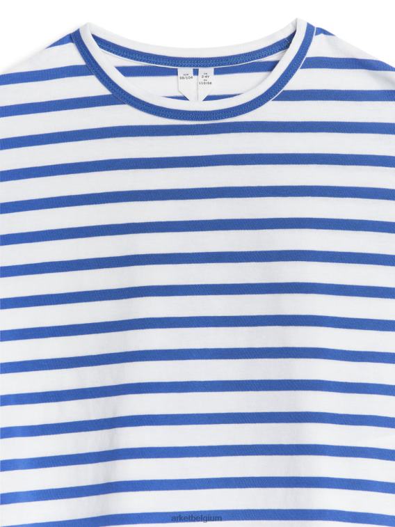 ARKET kleding 0DXJP1513 wit/helderblauw oversized t-shirt met lange mouwen kinderen