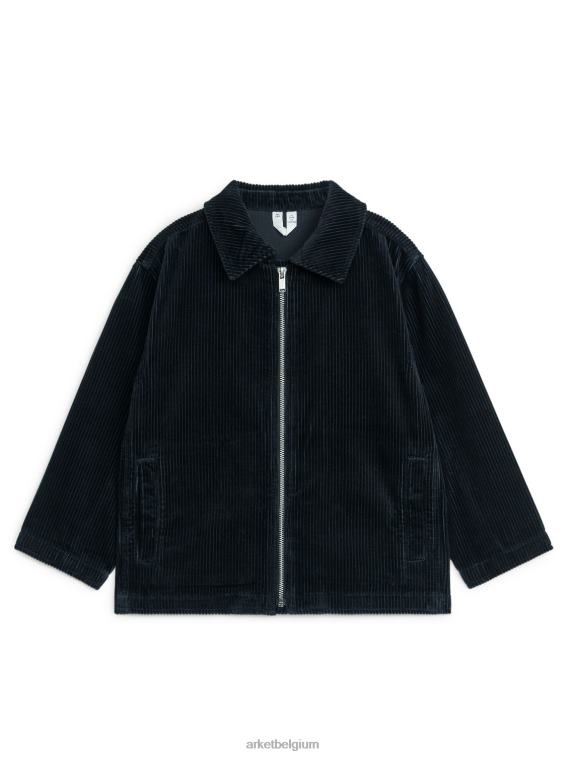 ARKET kleding 0DXJP1515 zwart Corduroy overshirt met rits kinderen