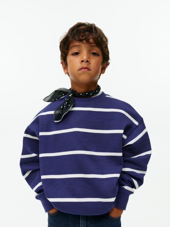 ARKET kleding 0DXJP1516 donkerblauw/gebroken wit ontspannen sweatshirt kinderen