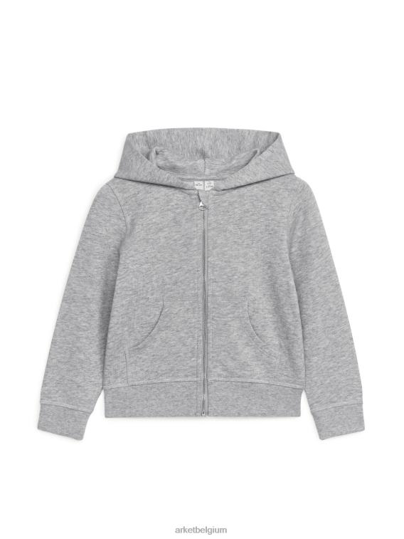 ARKET kleding 0DXJP1528 grijs gemêleerd hoodie met rits kinderen
