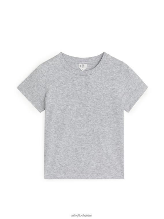 ARKET kleding 0DXJP1531 grijs gemêleerd T-shirt met ronde hals kinderen