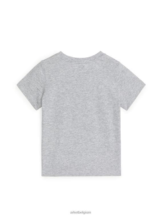ARKET kleding 0DXJP1531 grijs gemêleerd T-shirt met ronde hals kinderen