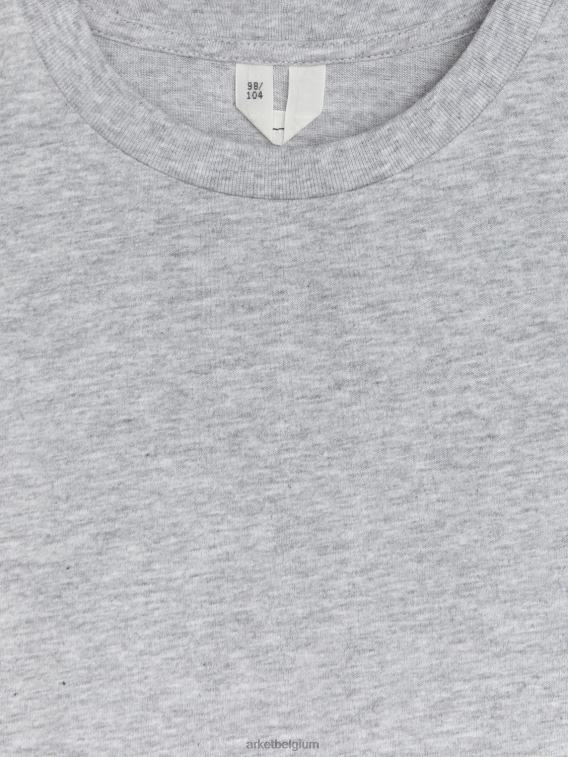 ARKET kleding 0DXJP1531 grijs gemêleerd T-shirt met ronde hals kinderen