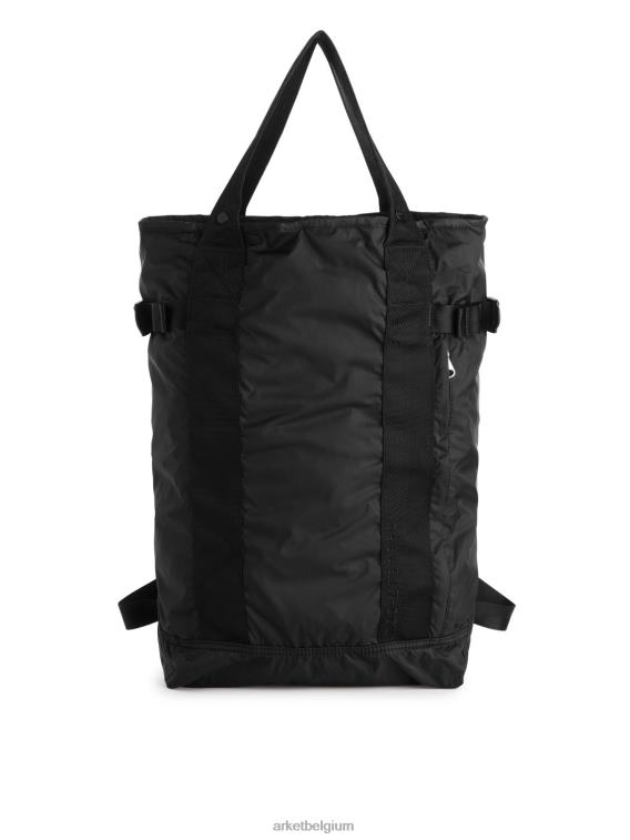 ARKET Tassen 0DXJP1289 zwart opvouwbare 2-weg rugzak unisex