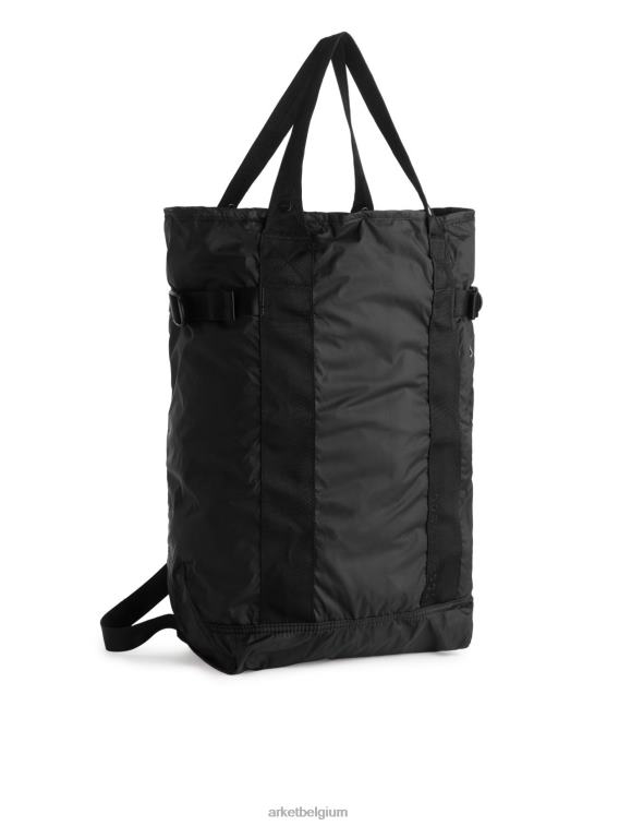 ARKET Tassen 0DXJP1289 zwart opvouwbare 2-weg rugzak unisex