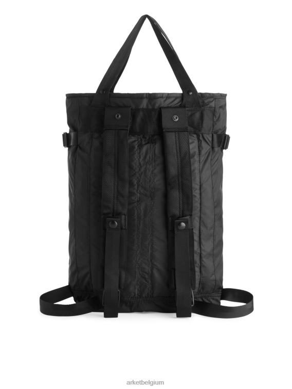ARKET Tassen 0DXJP1289 zwart opvouwbare 2-weg rugzak unisex