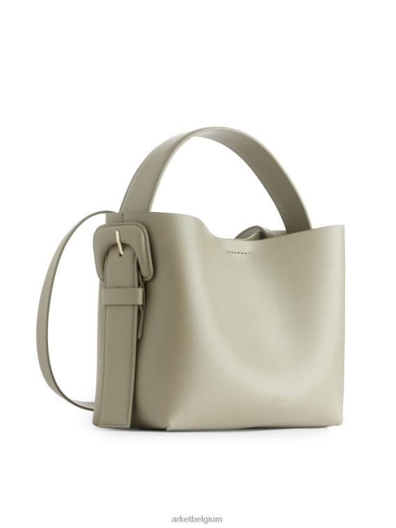 ARKET Tassen 0DXJP743 licht kakigroen leren crossbodytas unisex