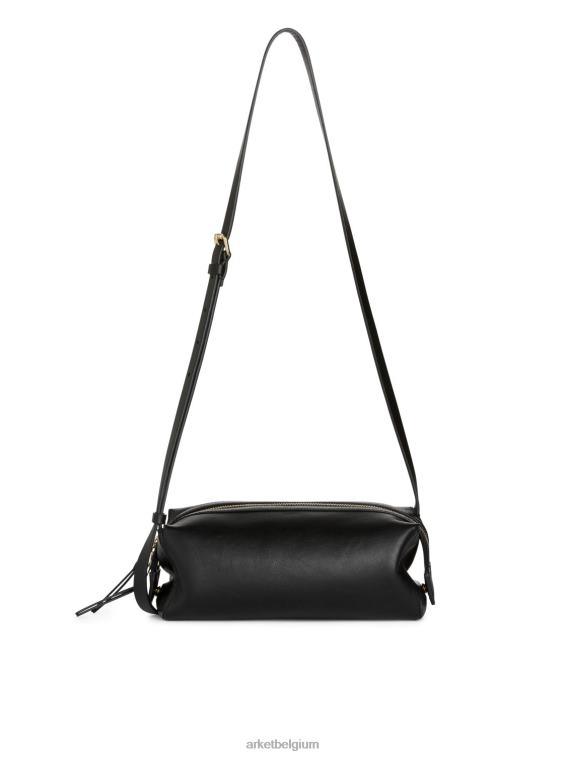 ARKET Tassen 0DXJP744 zwart boxy leren crossbodytas unisex