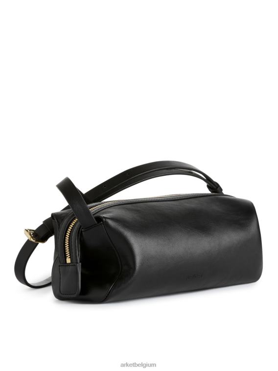 ARKET Tassen 0DXJP744 zwart boxy leren crossbodytas unisex
