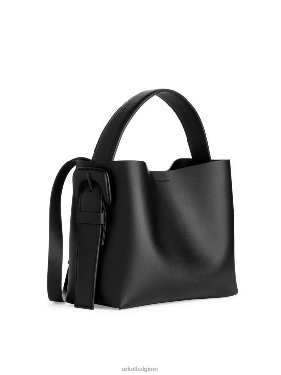 ARKET Tassen 0DXJP745 zwart leren crossbodytas unisex