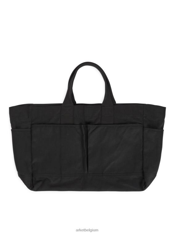 ARKET Tassen 0DXJP749 zwart Canvas draagtas met meerdere zakken unisex
