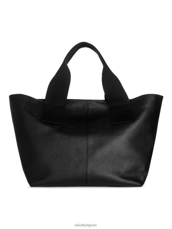 ARKET Tassen 0DXJP753 zwart leren draagtas unisex