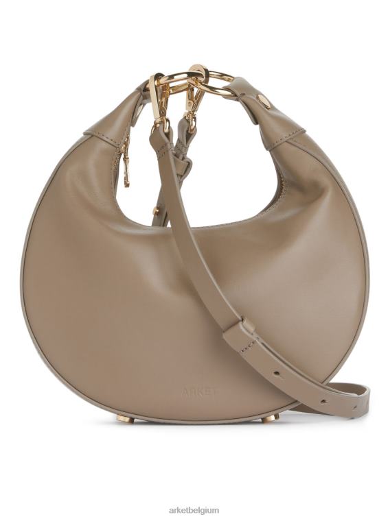 ARKET Tassen 0DXJP758 beige leren tasje halve maan unisex