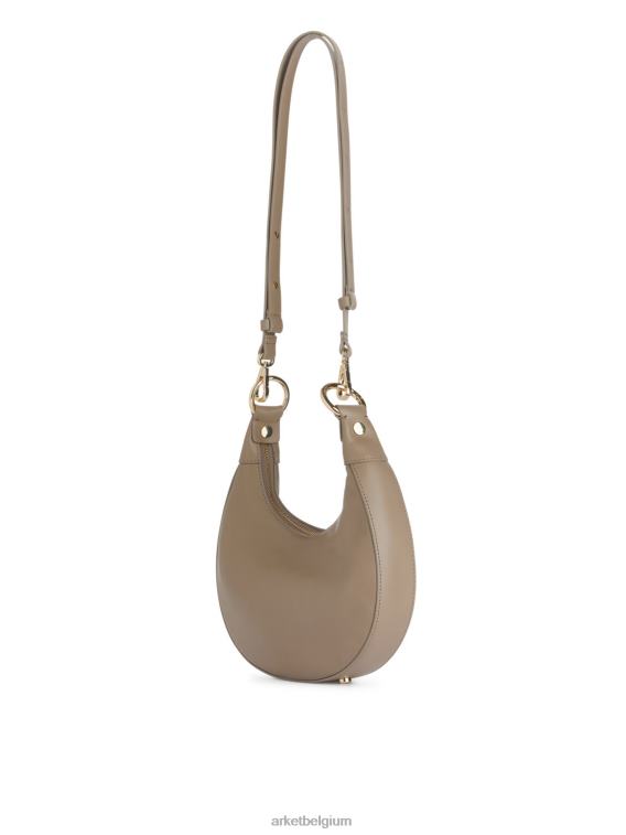 ARKET Tassen 0DXJP758 beige leren tasje halve maan unisex