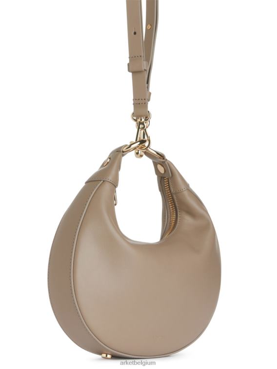 ARKET Tassen 0DXJP758 beige leren tasje halve maan unisex