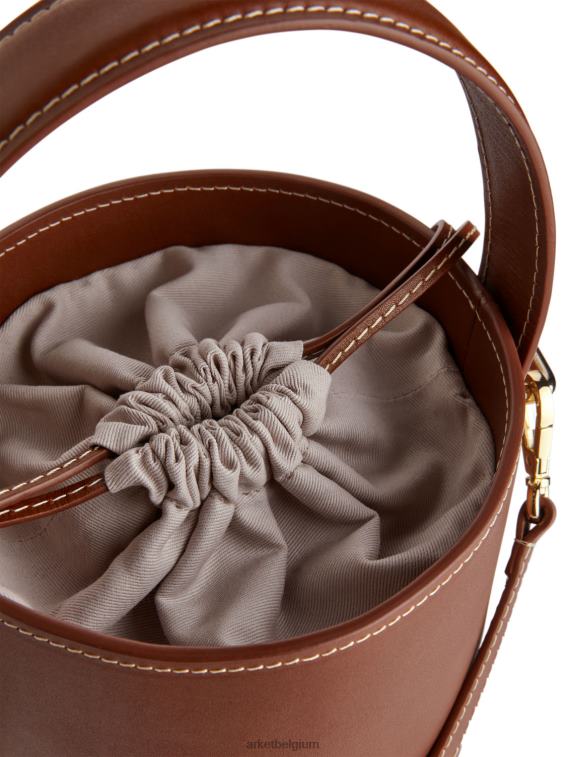 ARKET Tassen 0DXJP768 bruin kleine leren bucketbag unisex