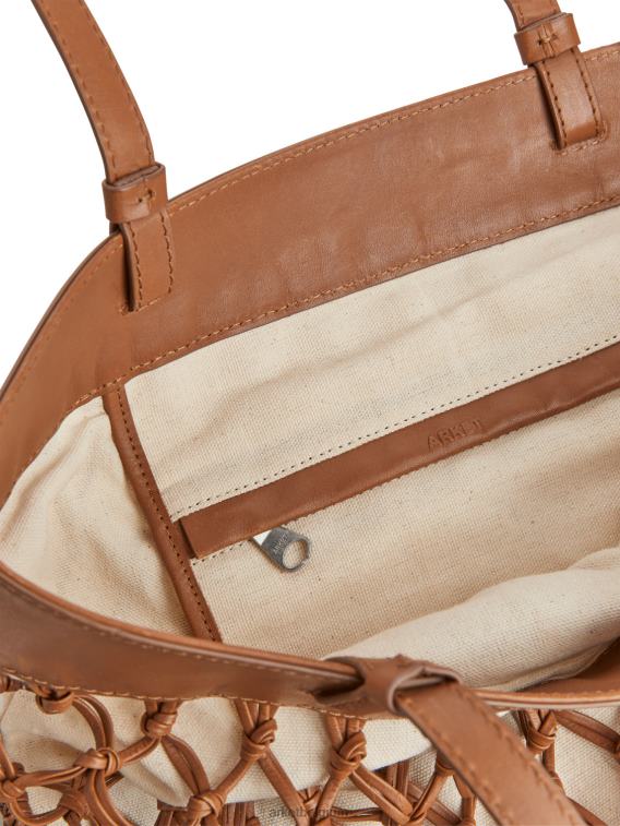 ARKET Tassen 0DXJP771 bruin/gebroken wit gevlochten leren tas unisex