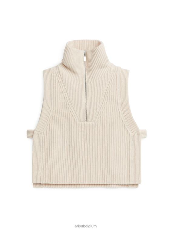 ARKET accessoires 0DXJP844 gebroken wit wollen kraag met ritssluiting vrouwen