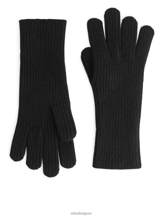 ARKET accessoires 0DXJP890 zwart gebreide handschoenen van kasjmiermix vrouwen