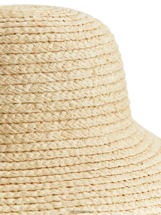 ARKET accessoires 0DXJP647 beige strohoed met brede rand vrouwen