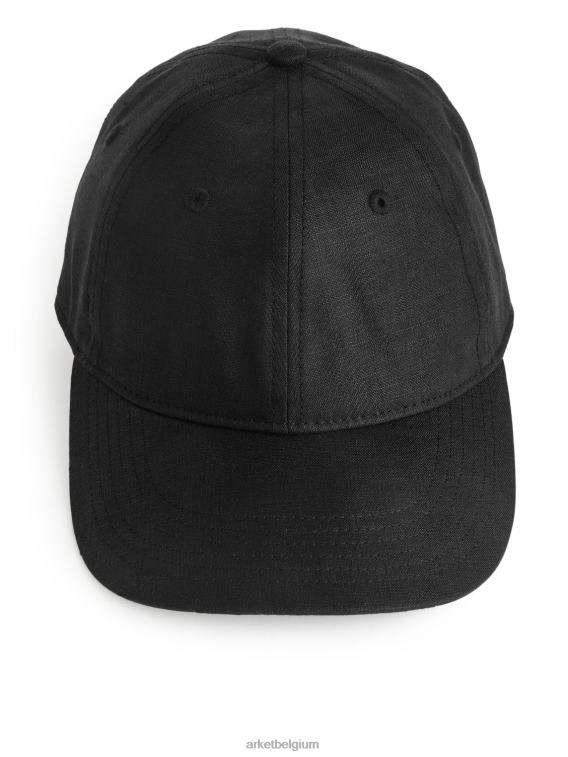 ARKET accessoires 0DXJP818 zwart linnen kap vrouwen