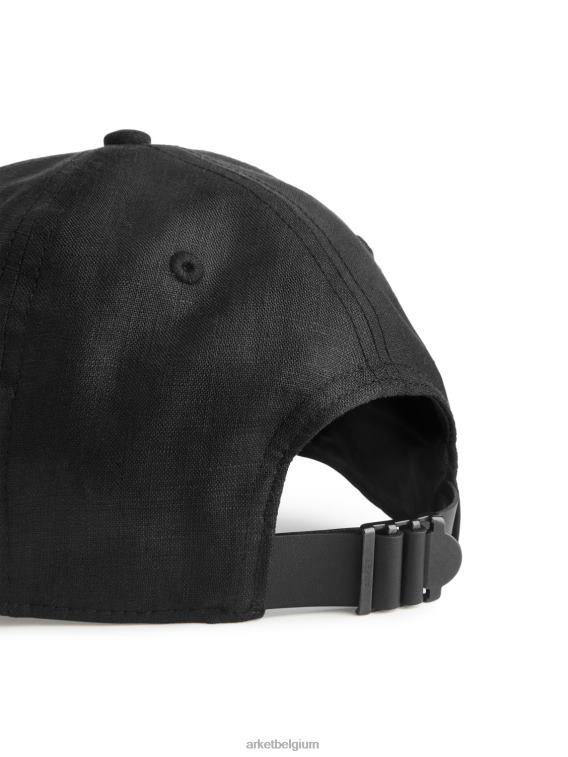 ARKET accessoires 0DXJP818 zwart linnen kap vrouwen
