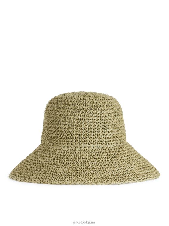 ARKET accessoires 0DXJP819 kaki groen stro hoed vrouwen