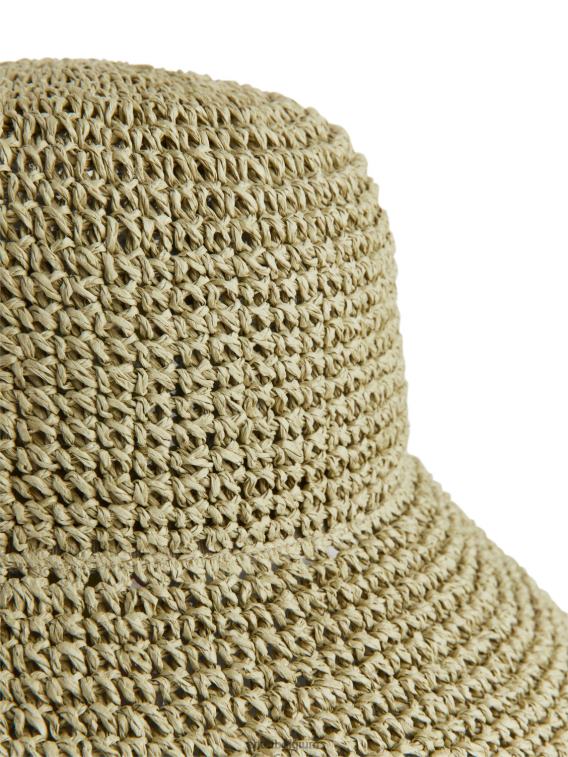 ARKET accessoires 0DXJP819 kaki groen stro hoed vrouwen