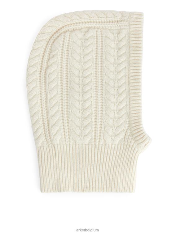 ARKET accessoires 0DXJP880 gebroken wit met kabel gebreide capuchon vrouwen