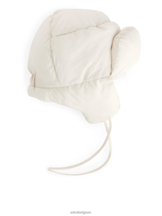 ARKET accessoires 0DXJP885 gebroken wit gewatteerde pelsmuts vrouwen
