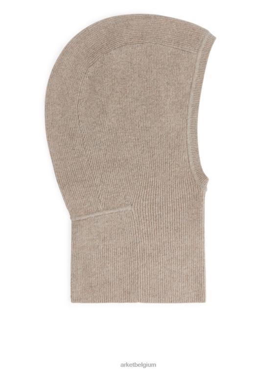 ARKET accessoires 0DXJP892 beige getailleerde kasjmier capuchon vrouwen
