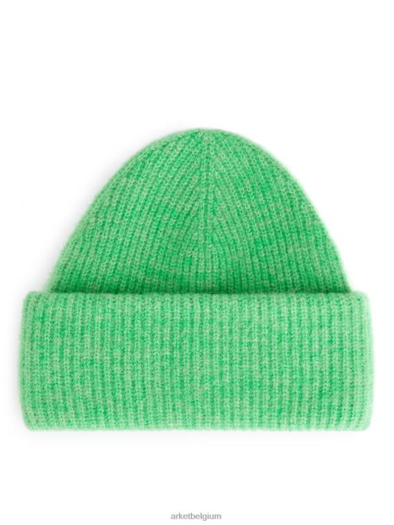 ARKET accessoires 0DXJP895 groente dubbelgevouwen alpaca merino muts vrouwen