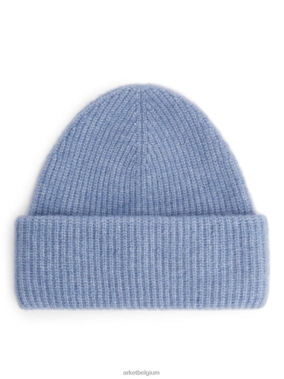 ARKET accessoires 0DXJP906 lichtblauw dubbelgevouwen alpaca merino muts vrouwen