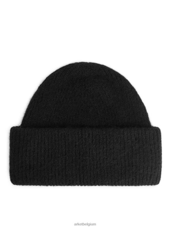 ARKET accessoires 0DXJP911 zwart Alpaca merino muts vrouwen