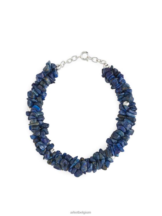 ARKET accessoires 0DXJP775 blauw/zilver edelsteen armband vrouwen