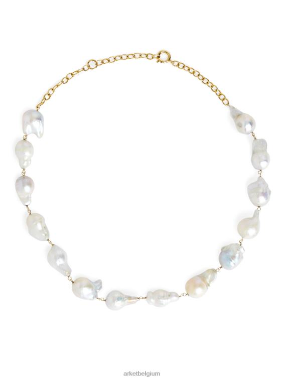 ARKET accessoires 0DXJP778 goud/wit zoetwaterparel collier vrouwen