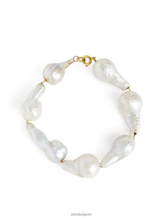 ARKET accessoires 0DXJP780 goud/wit zoetwaterparel armband vrouwen