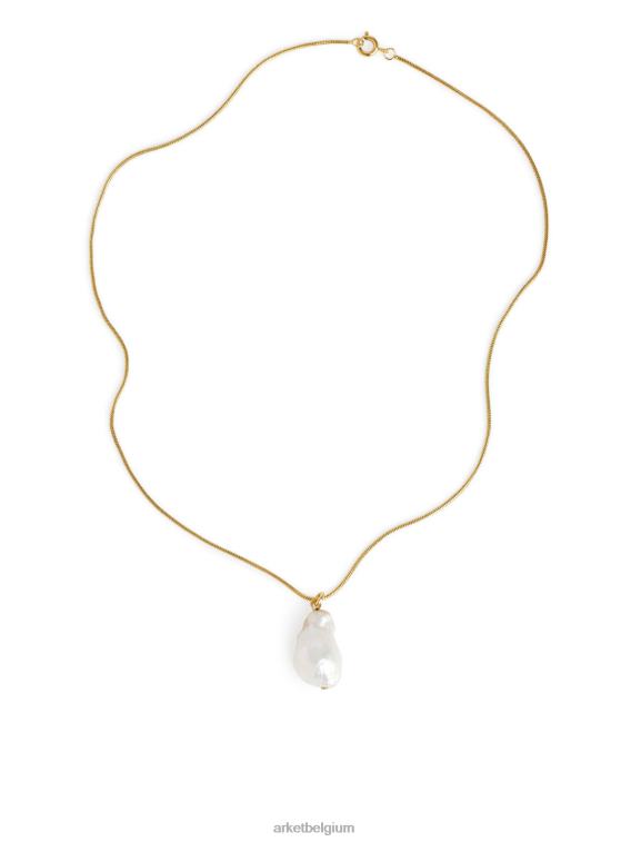 ARKET accessoires 0DXJP781 goud/wit ketting met zoetwaterparels hanger vrouwen