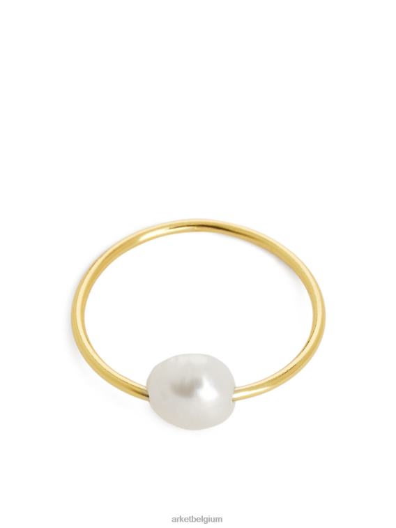 ARKET accessoires 0DXJP789 goud/wit vergulde pinkring vrouwen